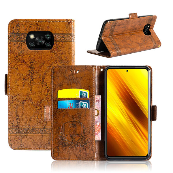 POCO X Serie Mode PU Ölwachsleder POCO X3 NFC Handyhülle #1821 – Bild 2