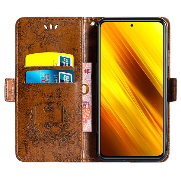POCO X Serie Mode PU Ölwachsleder POCO X3 NFC Handyhülle #1821 – Bild 3