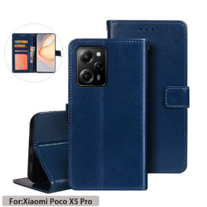 POCO X Serie POCO X5 Pro 5G Handyhülle Einfarbig Geschäft PU #1825